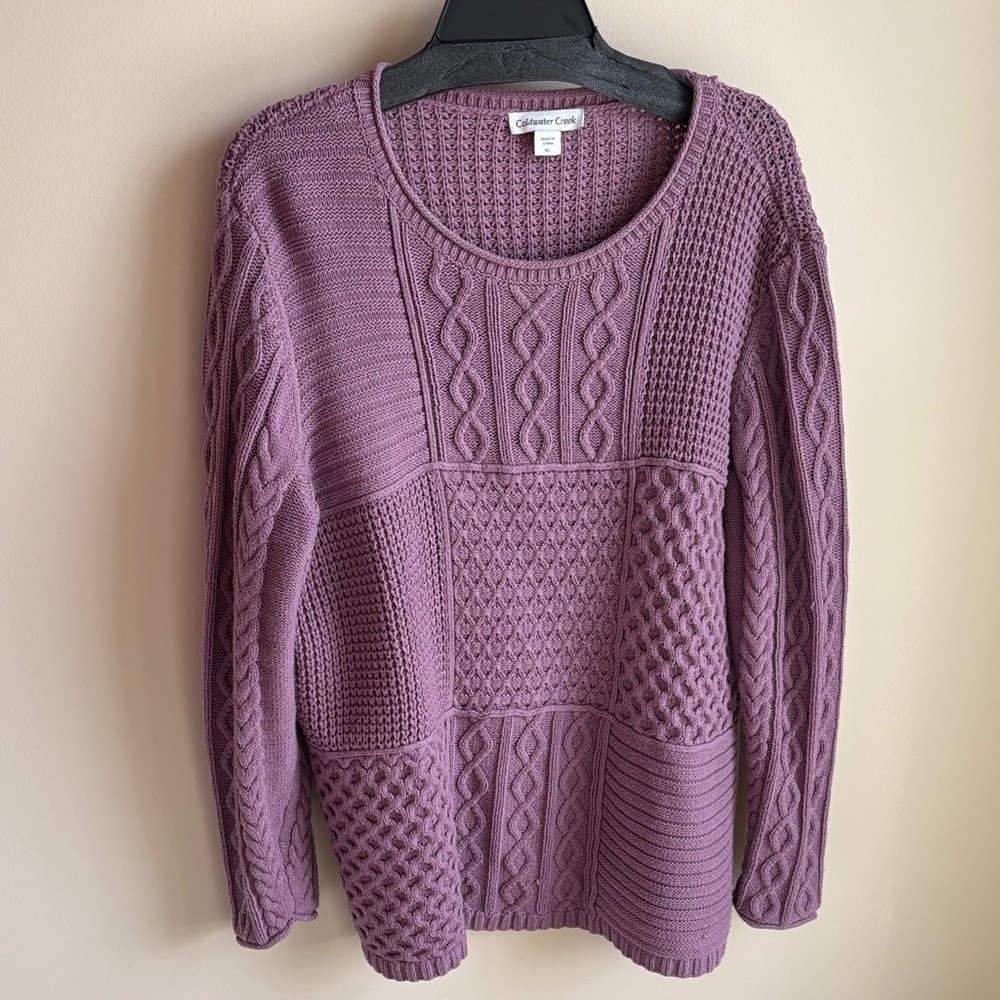 Coldwater Creek Textured Knit Sweater in Mauve